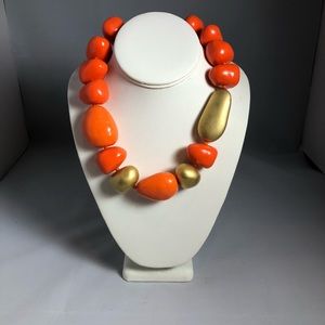 Kenneth J Lane chunky orange gold necklace